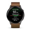 Умные часы Garmin VENU 4 45 мм, корпус: серый (Slate), с черным силиконовым и коричневым кожаным ремешком (Black and Brown) 3127328