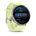 Умные часы Garmin VENU 4 45 мм, корпус: серебристый (Silver), с лимонным силиконовым ремешком (Citron) 3129173