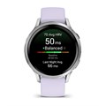 Умные часы Garmin VENU 4 41 мм, корпус: серебристый (Silver), с сиренево-голубым силиконовым ремешком (Periwinkle) 3127310