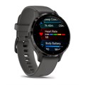 Умные часы Garmin VENU 3s 41 мм, корпус: серый (Slate), с серым силиконовым ремешком (Pebble/Gray) 2700294