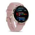 Умные часы Garmin VENU 3s 41 мм, корпус: золотистый (Soft Gold), с розовым силиконовым ремешком (Dust/Rose) 2700295