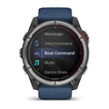 Умные часы Garmin QUATIX 8 51 мм AMOLED, Sapphire, корпус: светло-серый (Titanium), с синим силиконовым ремешком (Captain Blue) 3142385