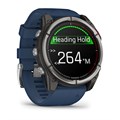 Умные часы Garmin QUATIX 8 51 мм AMOLED, Sapphire, корпус: светло-серый (Titanium), с синим силиконовым ремешком (Captain Blue) 3142385