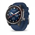 Умные часы Garmin QUATIX 8 47 мм AMOLED, Sapphire, корпус: светло-серый (Titanium), с синим силиконовым ремешком (Captain Blue Silicone Band) 3142384