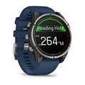 Умные часы Garmin QUATIX 8 47 мм AMOLED, Sapphire, корпус: светло-серый (Titanium), с синим силиконовым ремешком (Captain Blue Silicone Band) 3142384