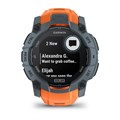 Умные часы Garmin INSTINCT 3 50 мм Solar, корпус: серо-синий (Twilight Bezel), с оранжевым силиконовым ремешком (Solstice Band) 2720888