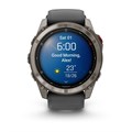 Умные часы Garmin Fenix 8 Pro 51 мм, AMOLED, Sapphire, корпус: светло-серый (Titanium), с графитово-черным силиконовым ремешком (Graphite/Black) 3183629