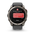 Умные часы Garmin Fenix 8 Pro 51 мм, AMOLED, Sapphire, корпус: светло-серый (Titanium), с графитово-черным силиконовым ремешком (Graphite/Black) 3183629