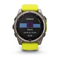 Умные часы Garmin Fenix 8 51 мм, Solar, Sapphire,корпус: угольно-серый (Carbon Gray Titanium), DLC-покрытие, с желто-графитовым силиконовым ремешком 3116361