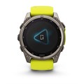 Умные часы Garmin Fenix 8 51 мм, Solar, Sapphire,корпус: угольно-серый (Carbon Gray Titanium), DLC-покрытие, с желто-графитовым силиконовым ремешком 3116361