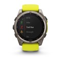 Умные часы Garmin Fenix 8 51 мм, Solar, Sapphire,корпус: угольно-серый (Carbon Gray Titanium), DLC-покрытие, с желто-графитовым силиконовым ремешком 3116361