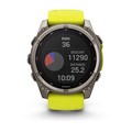Умные часы Garmin Fenix 8 51 мм, Solar, Sapphire,корпус: угольно-серый (Carbon Gray Titanium), DLC-покрытие, с желто-графитовым силиконовым ремешком 3116361