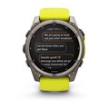Умные часы Garmin Fenix 8 51 мм, Solar, Sapphire,корпус: угольно-серый (Carbon Gray Titanium), DLC-покрытие, с желто-графитовым силиконовым ремешком 3116361