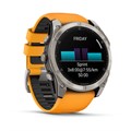 Умные часы Garmin Fenix 8 51 мм, AMOLED, Sapphire, корпус: светло-серый (Titanium), с оранжево-графитовым силиконовым ремешком 3116359