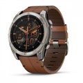 Умные часы Garmin Fenix 8 51 мм, AMOLED Sapphire корпус: чистый титан (Bare Titanium Black), с коричневым кожанным и графитовым силиконовым ремешком 3116358