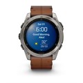 Умные часы Garmin Fenix 8 51 мм, AMOLED Sapphire корпус: чистый титан (Bare Titanium Black), с коричневым кожанным и графитовым силиконовым ремешком 3116358