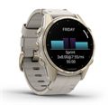 Умные часы Garmin Fenix 8 43 мм AMOLED Sapphire золотистый стальной корпус (Soft Gold Stainless Steel), с серым кожаным и силиконовым ремешком 2700281