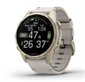 Умные часы Garmin Fenix 8 43 мм AMOLED Sapphire золотистый стальной корпус (Soft Gold Stainless Steel), с серым кожаным и силиконовым ремешком 2700281