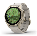 Умные часы Garmin Fenix 8 43 мм AMOLED Sapphire золотистый стальной корпус (Soft Gold Stainless Steel), с серым кожаным и силиконовым ремешком 2700281