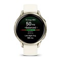 Умные часы Garmin VENU 4 41 мм, корпус: лунно-золотистый (Lunar Gold), с силиконовым ремешком слоновая кость (Bone Silicone Band) 3127324
