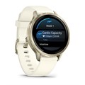 Умные часы Garmin VENU 4 41 мм, корпус: лунно-золотистый (Lunar Gold), с силиконовым ремешком слоновая кость (Bone Silicone Band) 3127324