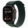 Часы Apple Watch Ultra 2 (2024) GPS 49 мм, корпус черный титан (Black Titanium), ремешок Alpine, цвет: темно-зеленый (Dark Green), размер: L 2106009