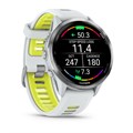 Умные часы Garmin FORERUNNER 970 47 мм, корпус: белый/светло-серый (Titanium Whitestone), с бело-зеленым силиконовым ремешком 2947805