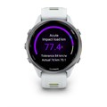 Умные часы Garmin FORERUNNER 970 47 мм, корпус: белый/светло-серый (Titanium Whitestone), с бело-зеленым силиконовым ремешком 2947805