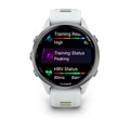 Умные часы Garmin FORERUNNER 970 47 мм, корпус: белый/светло-серый (Titanium Whitestone), с бело-зеленым силиконовым ремешком 2947805