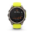 Умные часы Garmin Fenix 8 47 мм, Solar, Sapphire, корпус: угольно-серый (Carbon Gray Titanium), DLC-покрытие, с желто-графитовым силиконовым ремешком 2700287