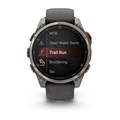 Умные часы Garmin Fenix 8 Pro 47 мм, AMOLED, Sapphire, корпус: светло-серый (Titanium), с графитово-черным силиконовым ремешком (Graphite/Black) 3138574