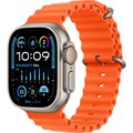 Часы Apple Watch Ultra 2 (2023) GPS 49 мм, корпус натуральный титан (Natural Titanium), ремешок Ocean, цвет: оранжевый (Orange) 1520011