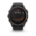 Умные часы Garmin Fenix 8 51 мм, Solar, Sapphire, корпус: угольно-серый (Carbon Gray Titanium), DLC-покрытие, с пепельно-серым силиконовым ремешком 3116362