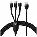 Кабель Baseus Flash Fast Charging Data USB - M+L+C 100W 1.2m Black Кабель Baseus Flash Fast Charging Data USB - M+L+C 100W 1.2m Black
