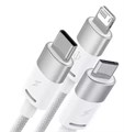 Кабель Baseus StarSpeed 3-in-1 Fast Charging Data USB - M+L+C 3.5A 1.2m White Кабель Baseus StarSpeed 3-in-1 Fast Charging Data USB - M+L+C 3.5A 1.2m White