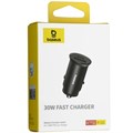 Автомобильное зарядное устройство Baseus circular metal 1xUSB+1xUSB-C мощностью 30 Вт Black Автомобильное зарядное устройство Baseus circular metal 1xUSB+1xUSB-C мощностью 30 Вт Black