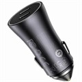 Автомобильное зарядное устройство Baseus Golden Contact Pro Dual Fast Charger 2xUSB-C мощностью 40 Вт Dark Gray Автомобильное зарядное устройство Baseus Golden Contact Pro Dual Fast Charger 2xUSB-C мощностью 40 В