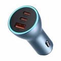 Автомобильное зарядное устройство Baseus Golden Contact Pro Ultra Fast Charger 1xUSB+2xUSB-C мощностью 65 Вт Dark Gray Автомобильное зарядное устройство Baseus Golden Contact Pro Ultra Fast Charger 1xUSB+2xUSB-C мощност