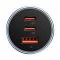 Автомобильное зарядное устройство Baseus Golden Contact Pro Ultra Fast Charger 1xUSB+2xUSB-C мощностью 65 Вт Dark Gray Автомобильное зарядное устройство Baseus Golden Contact Pro Ultra Fast Charger 1xUSB+2xUSB-C мощност